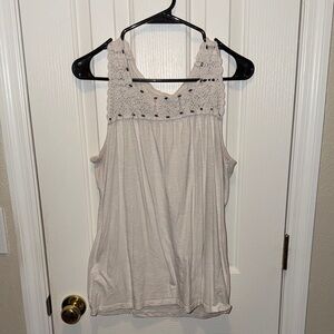 Merona Cream Crochet Tank Top